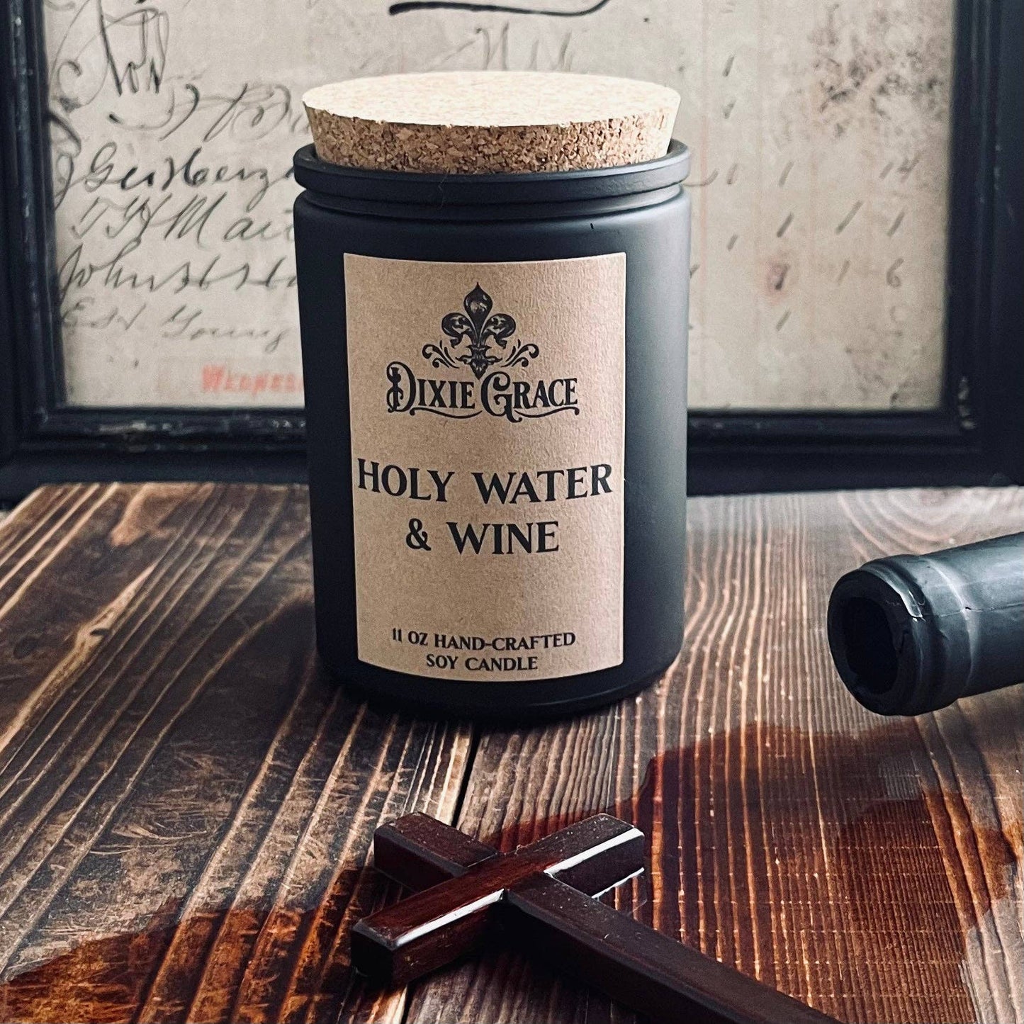 Holy Water & Wine - 11 oz Glass Candle - Cotton Wick
