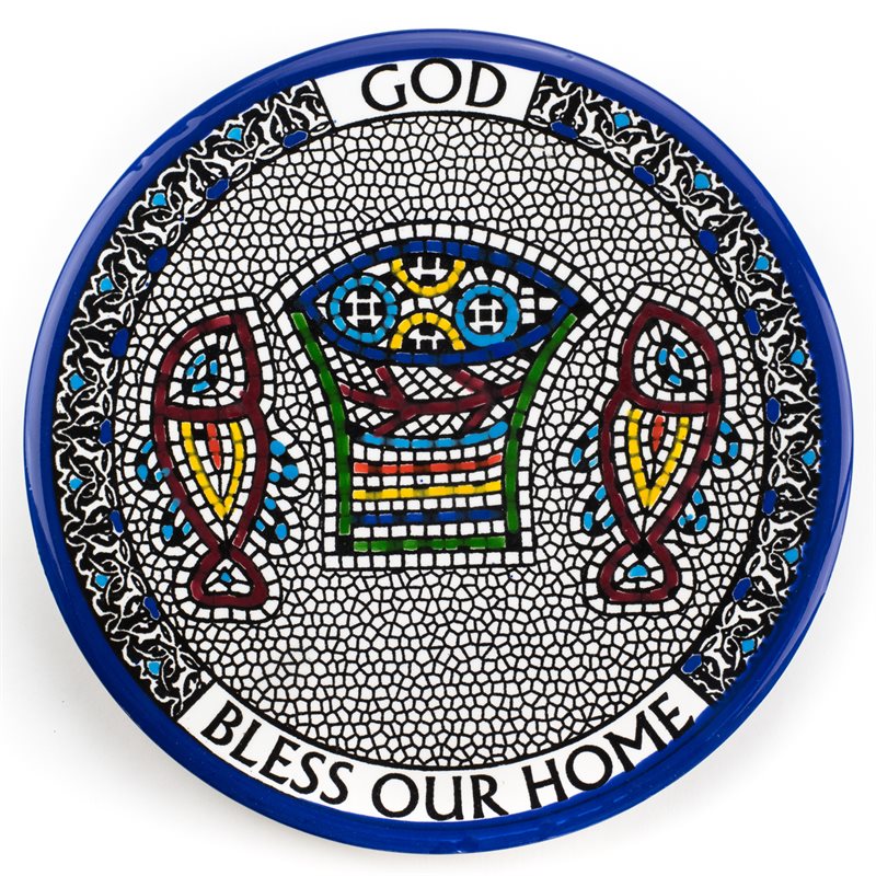 Ceramic Plate Loaves and Fishes - God Bless our Home