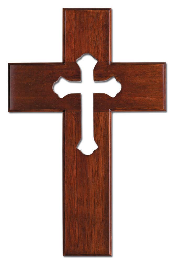 10" Cross-Mahog.-Cross Cut-Out