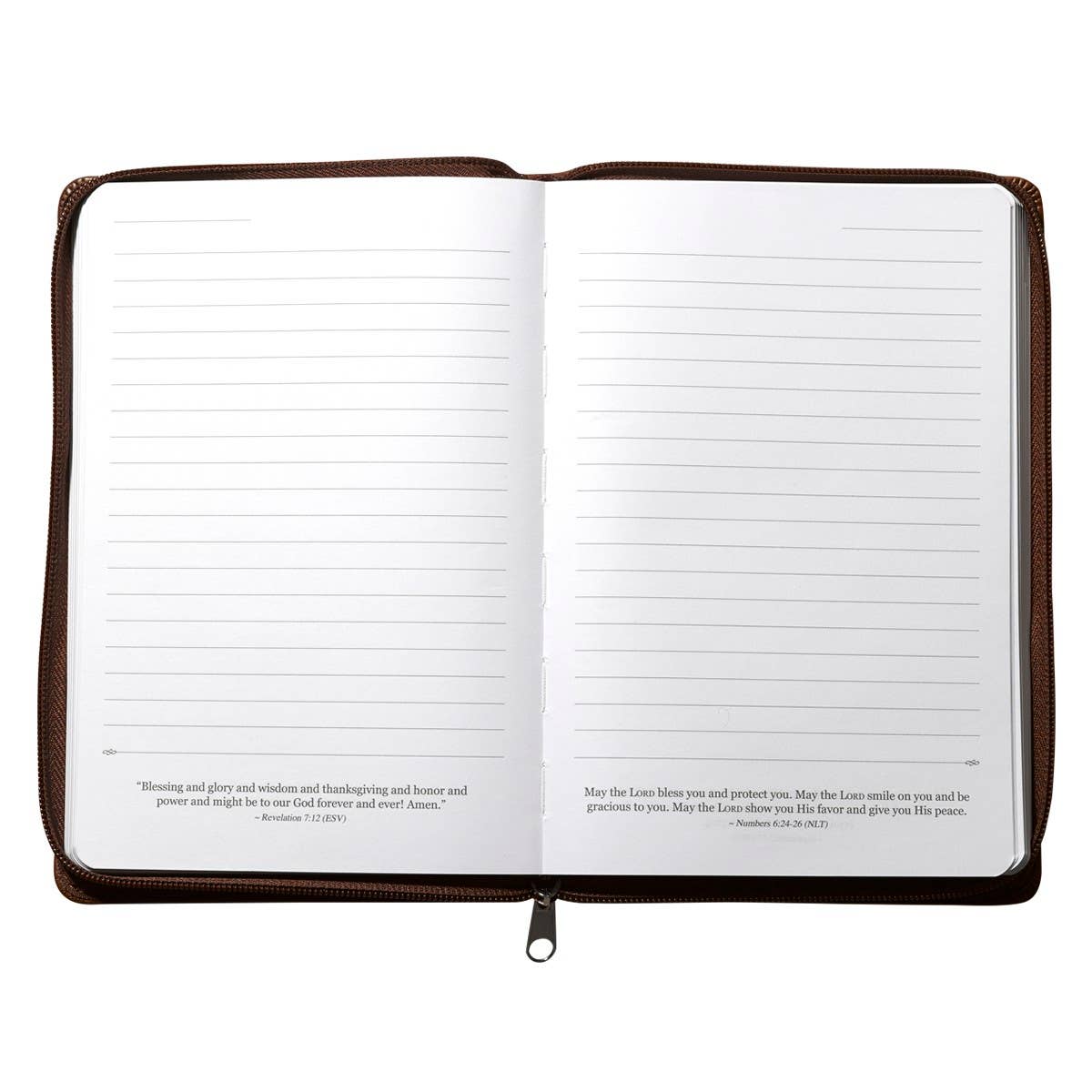 Strong and Courageous Zippered Classic LuxLeather Journal -