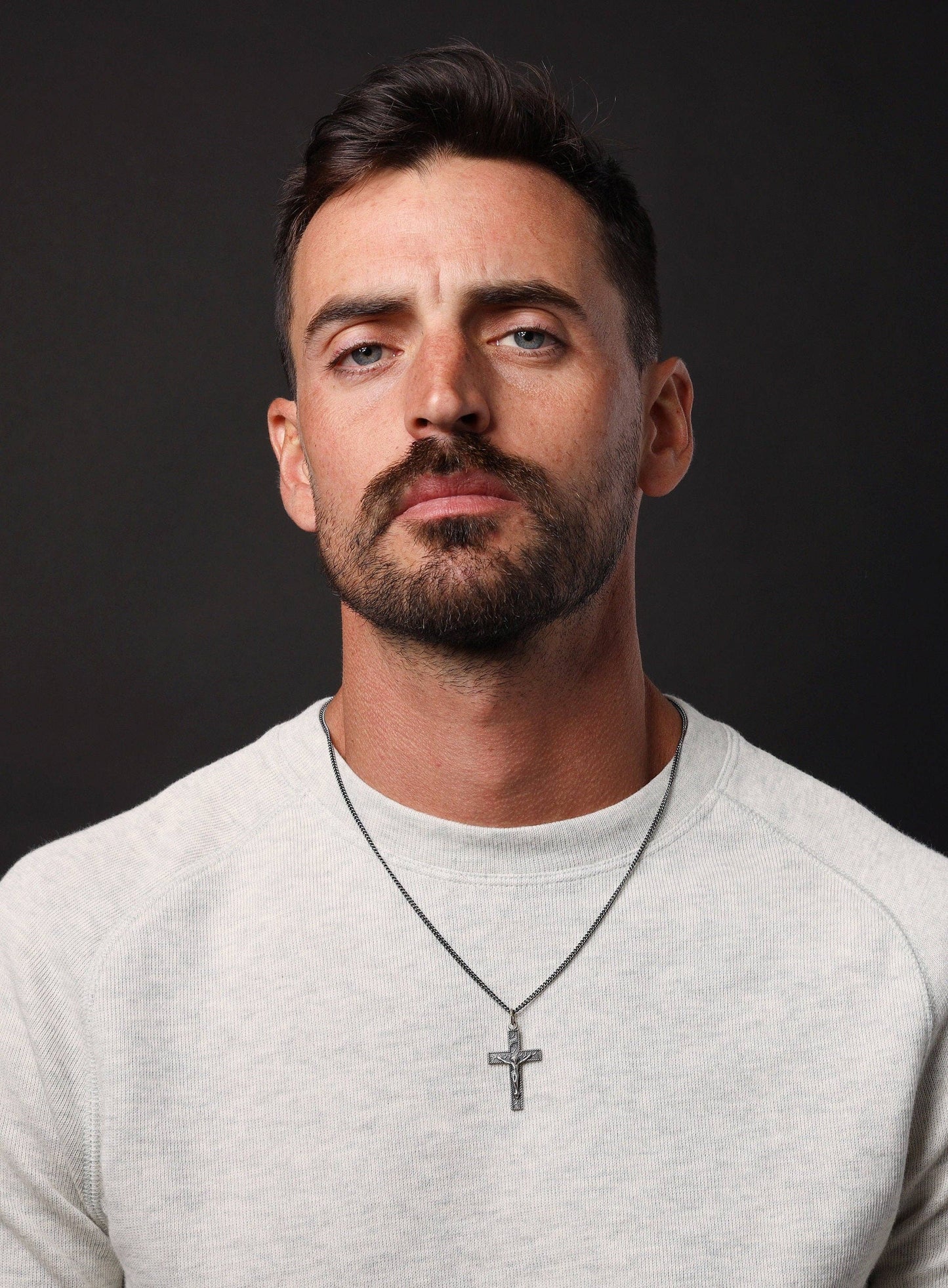 Sterling Silver Crucifix Cross Pendant Necklace for Men