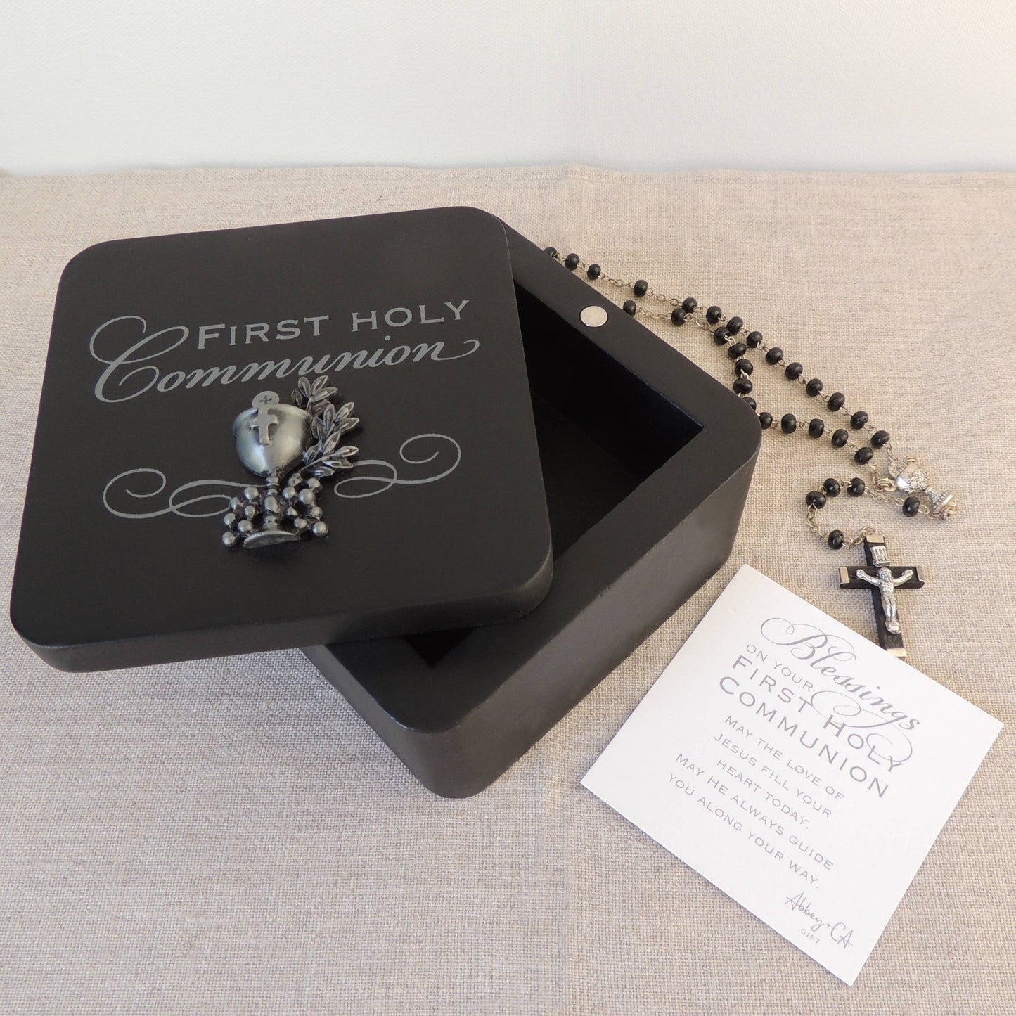 Communion Black Keepsake Box