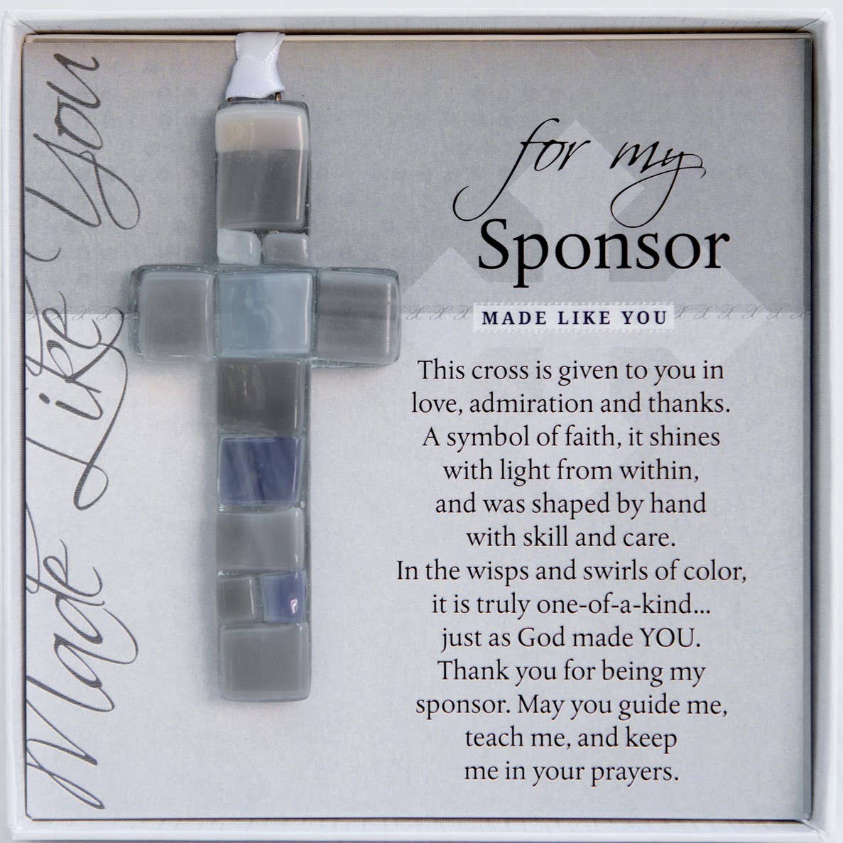 Sponsor Thank You Gift USA Handmade Mosaic Glass Cross 4495