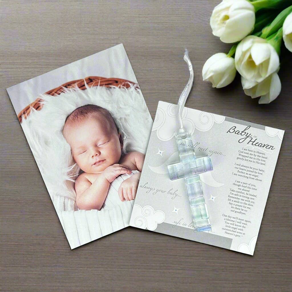 Baby In Heaven: Infant Memorial Clear Mosaic Cross