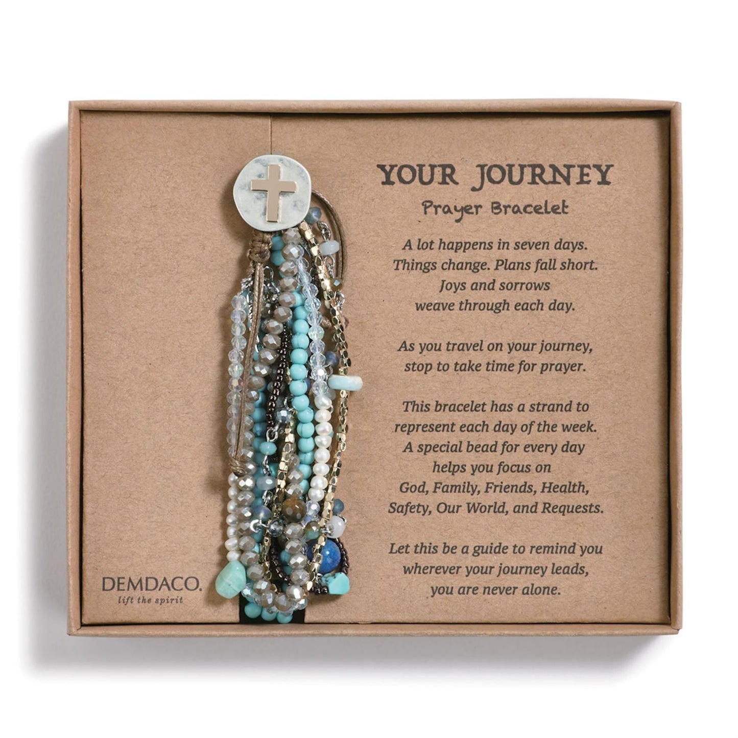 Turquoise Beaded Prayer Bracelet - 7in