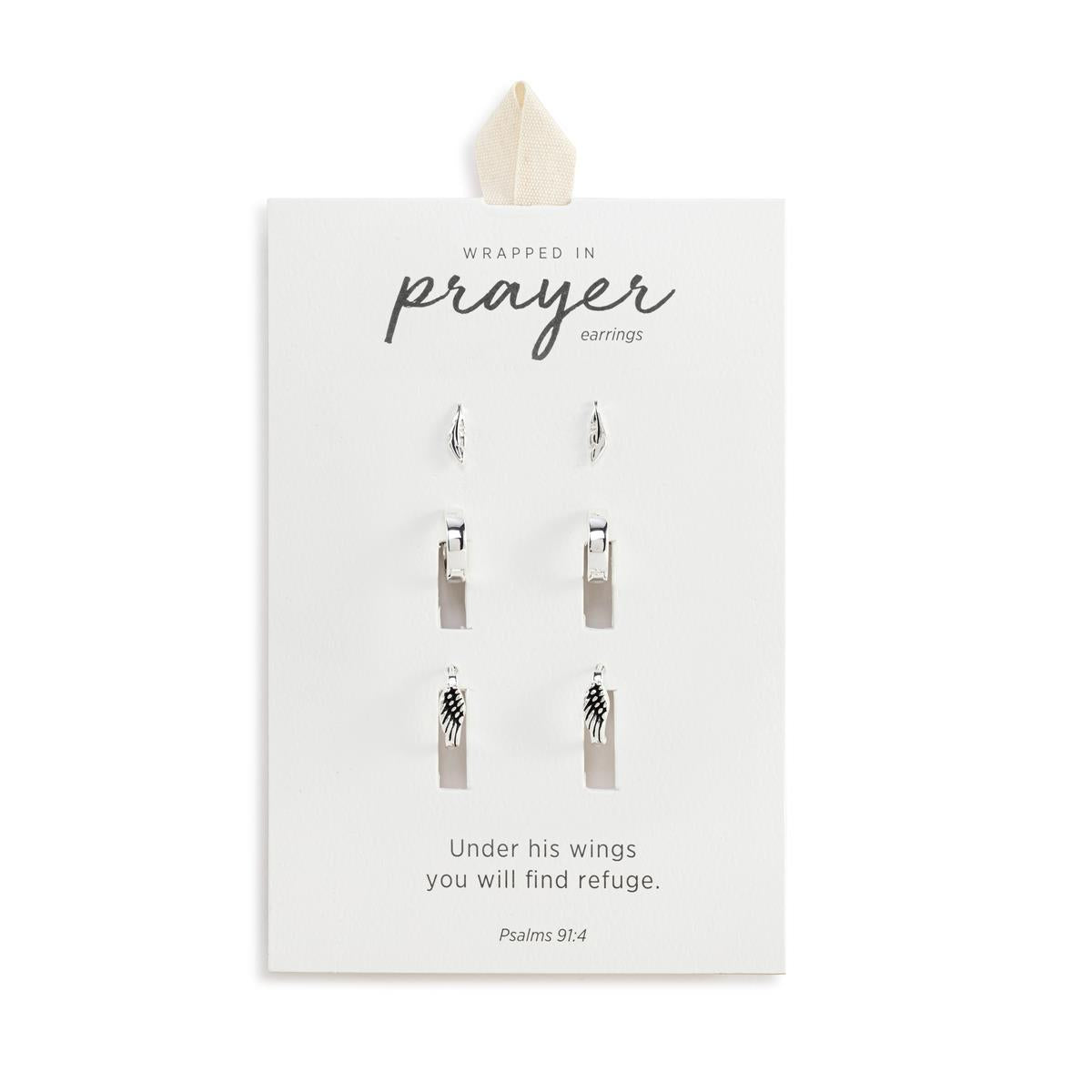 Wrapped in Prayer Dainty Wing Earrings Set of 3