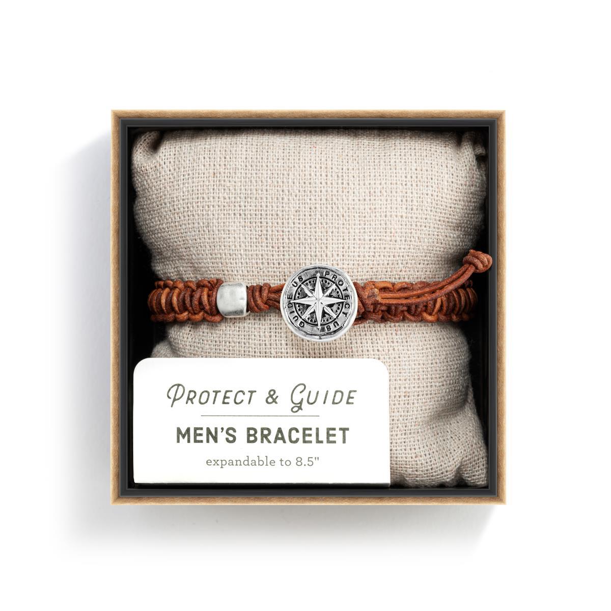 Men's Compass Brown Bracelet - 8.5in