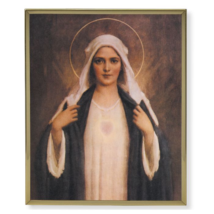 11" x 14" Gold Plaque Frame with Immaculate Heart of Mary