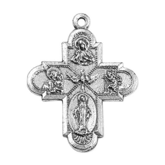 1 1/8" Four Way Ox. (Cross/Cruciform Antiqued Silver)
