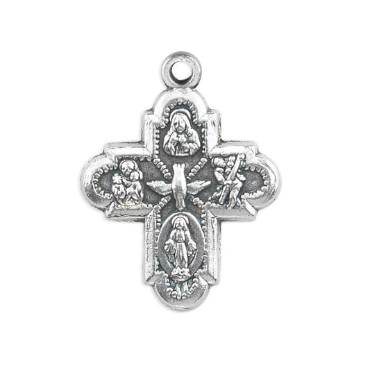 13/16" Four Way Ox. (Cross/Cruciform Antiqued Silver)