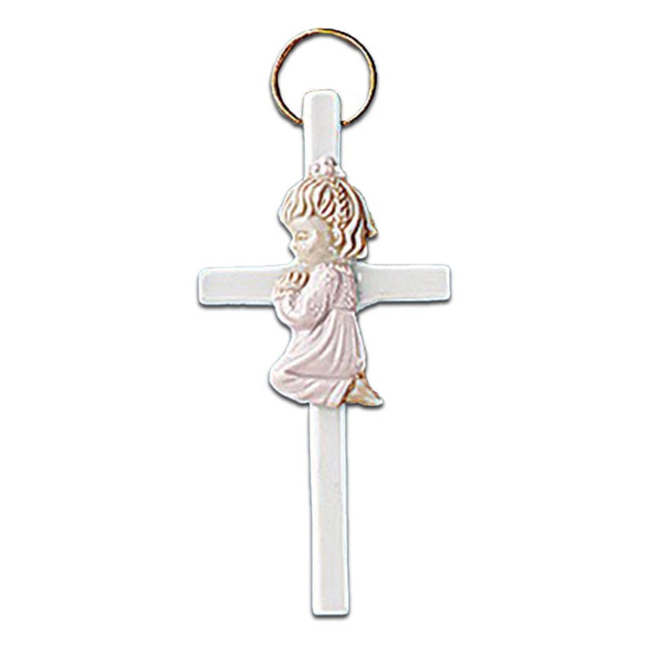 Praying Girl Wall Cross 5.5"