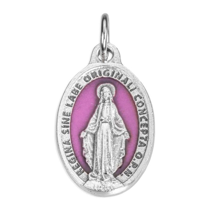7/8" Miraculous Medal w/ Colored Epoxy and Glitter