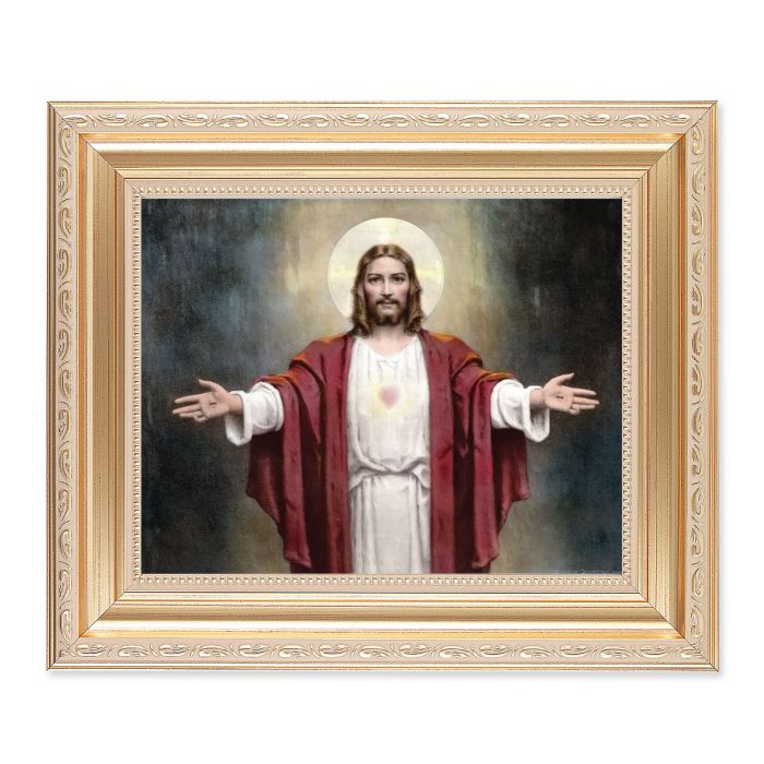Welcoming Jesus Large Gold Frame