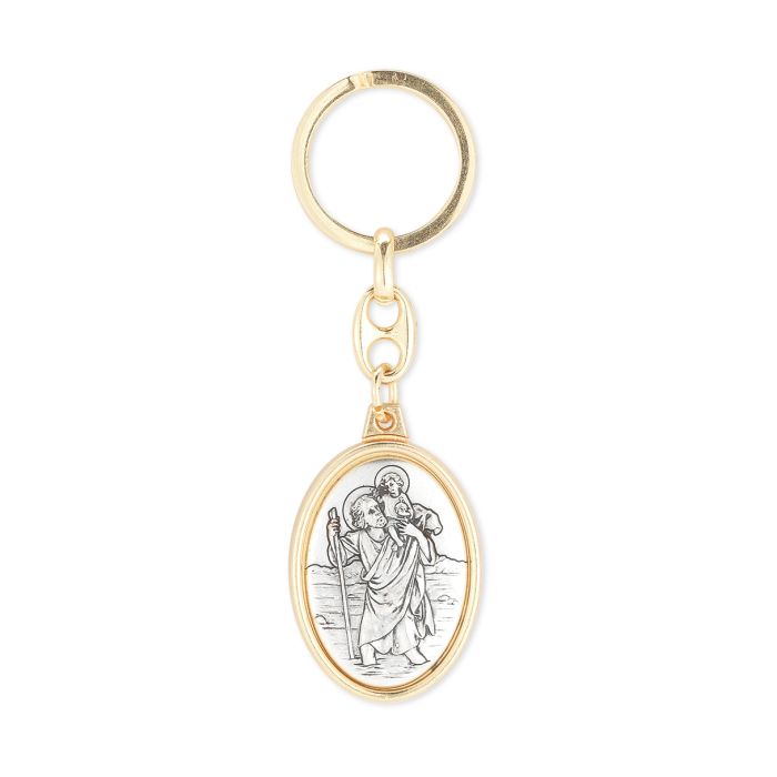 Saint Christopher Two-tone Keychain