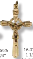 1 1/2" GOLD colored Crucifix Ox.