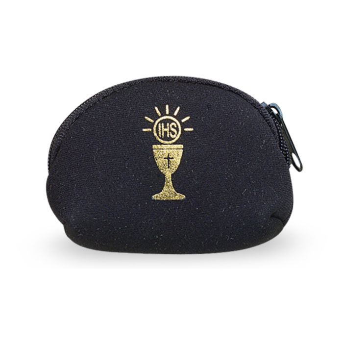 Rosary Pouch, Neoprene, Black, Chalice