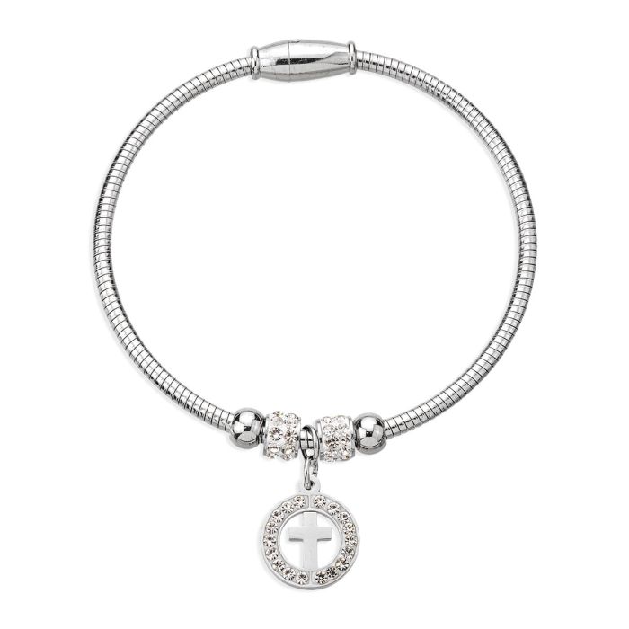 Crystal Cross Charm Bracelet