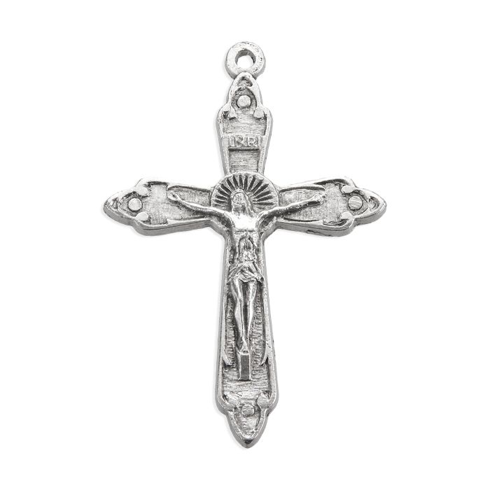 2" Antiqued Silver Oxidized Crucifix