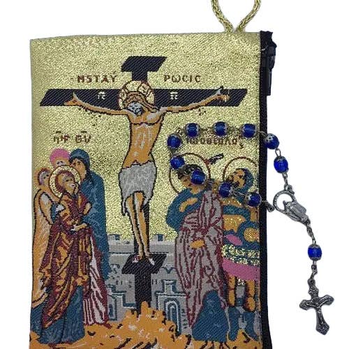 Crucifixion MD Rosary Pouch 4" x 6"