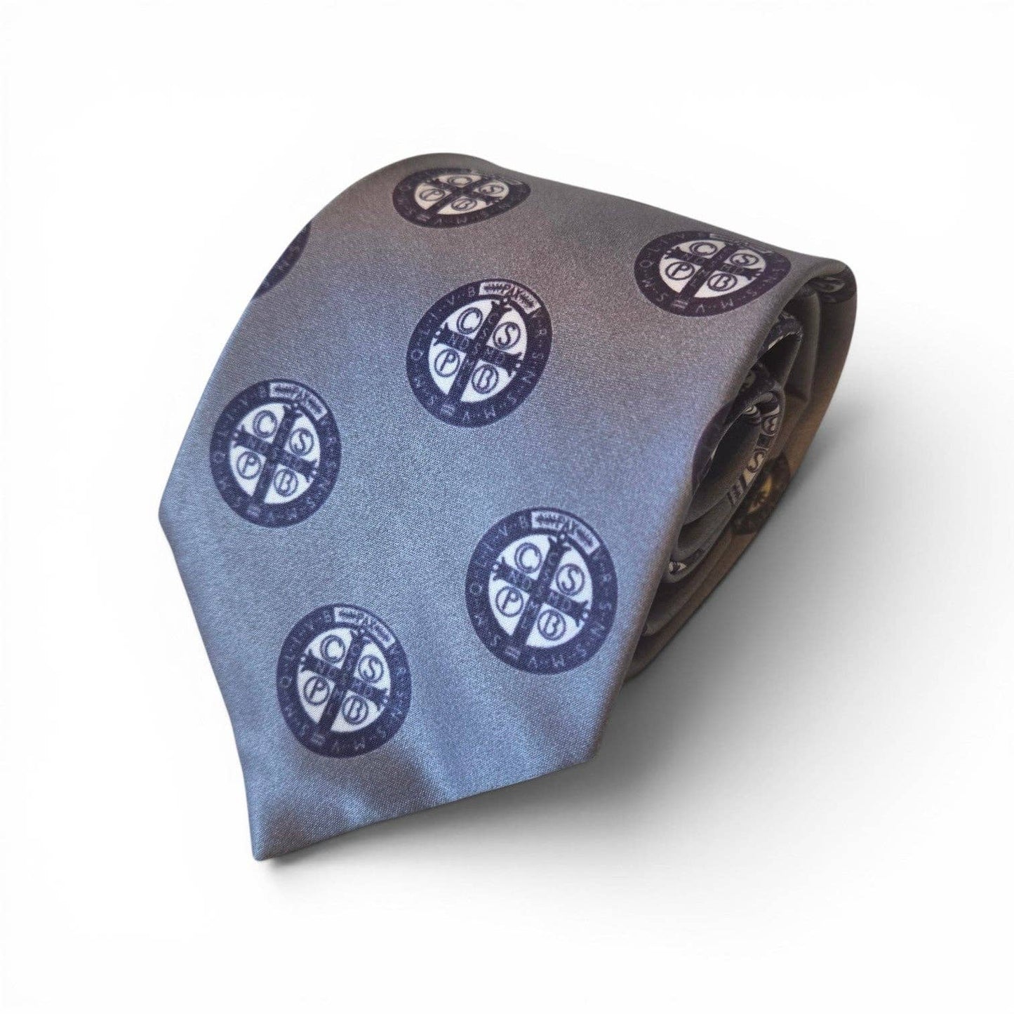Blue St. Benedict Medal Necktie