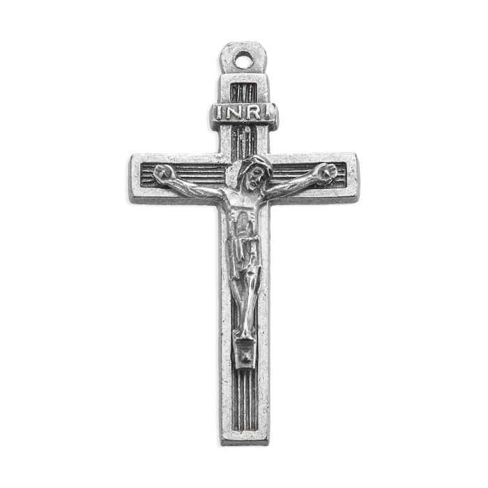 1 3/4" Silver Oxidized Crucifix