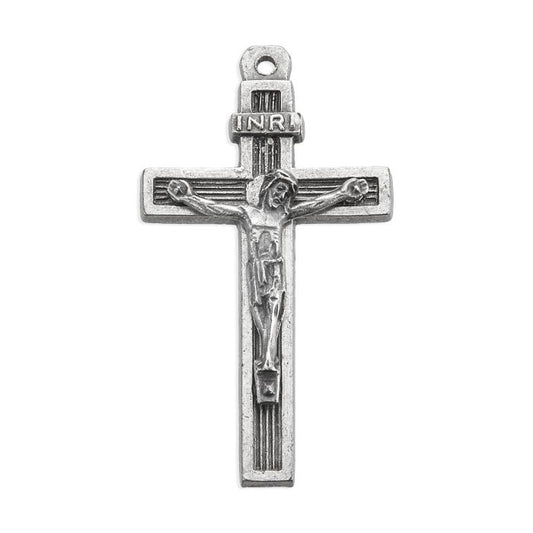 1 3/4" Silver Oxidized Crucifix