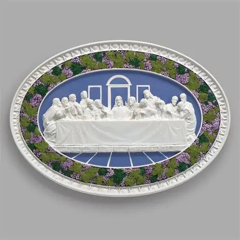 12.2"W LAST SUPPER WALL PLAQUE DELLA ROBBIA