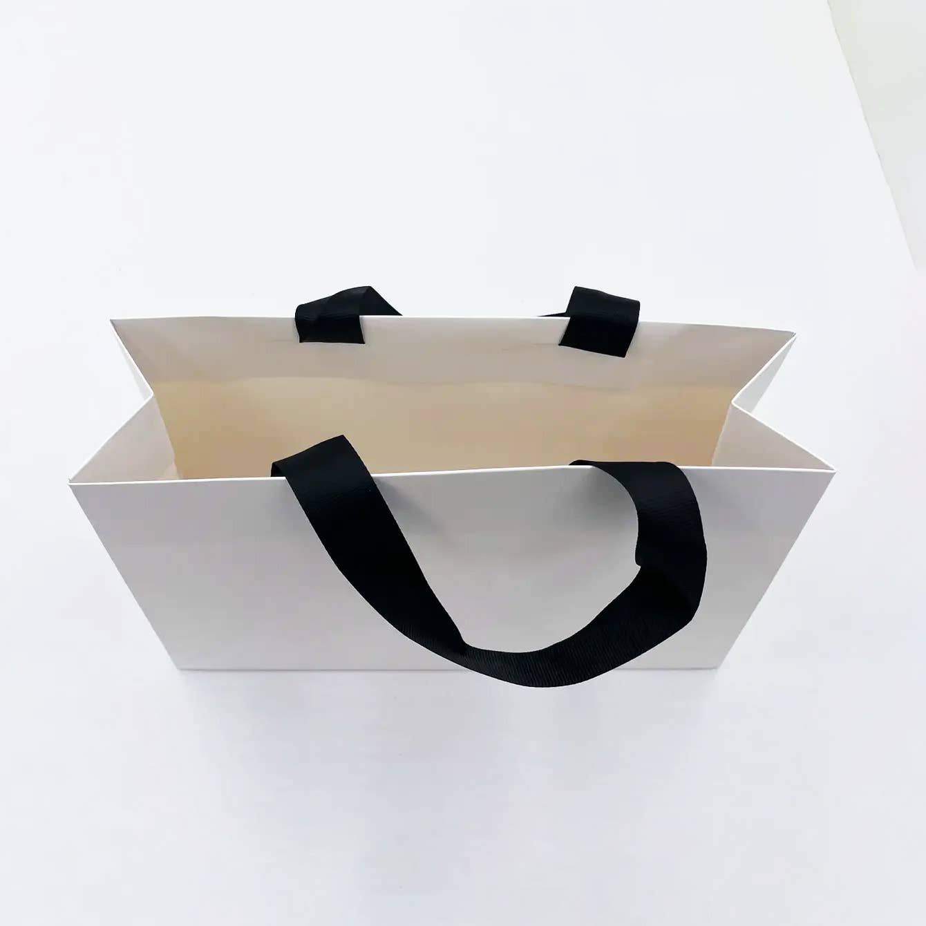 premium Threaded Rope White Gift Bag w/ free tissue