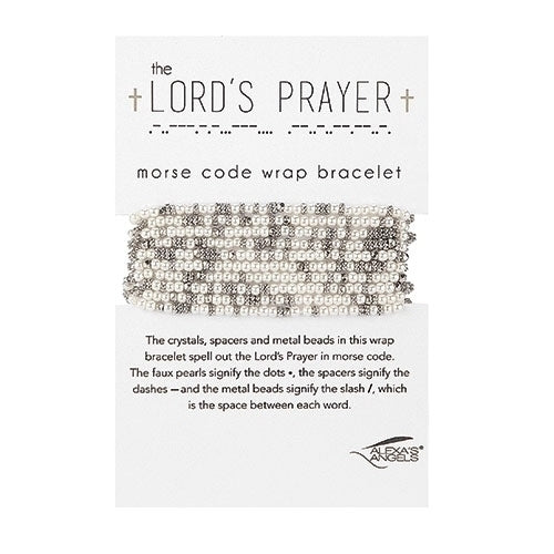 The Lords Prayer Pearl Wrap Stretch Bracelet