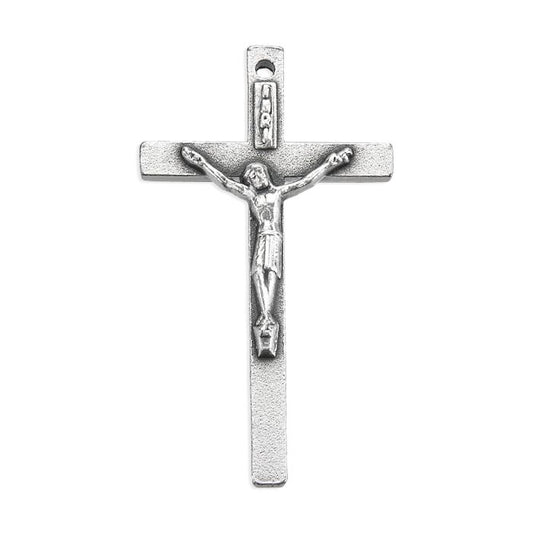 1 1/4" Antiqued Silver Oxidized Crucifix