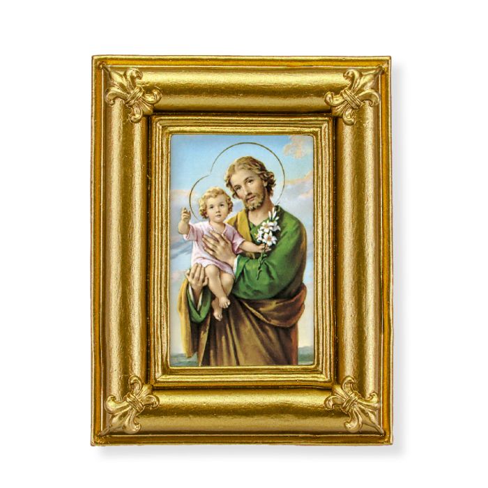 Gold Frame with Fleur de lis Corners and Saint Joseph