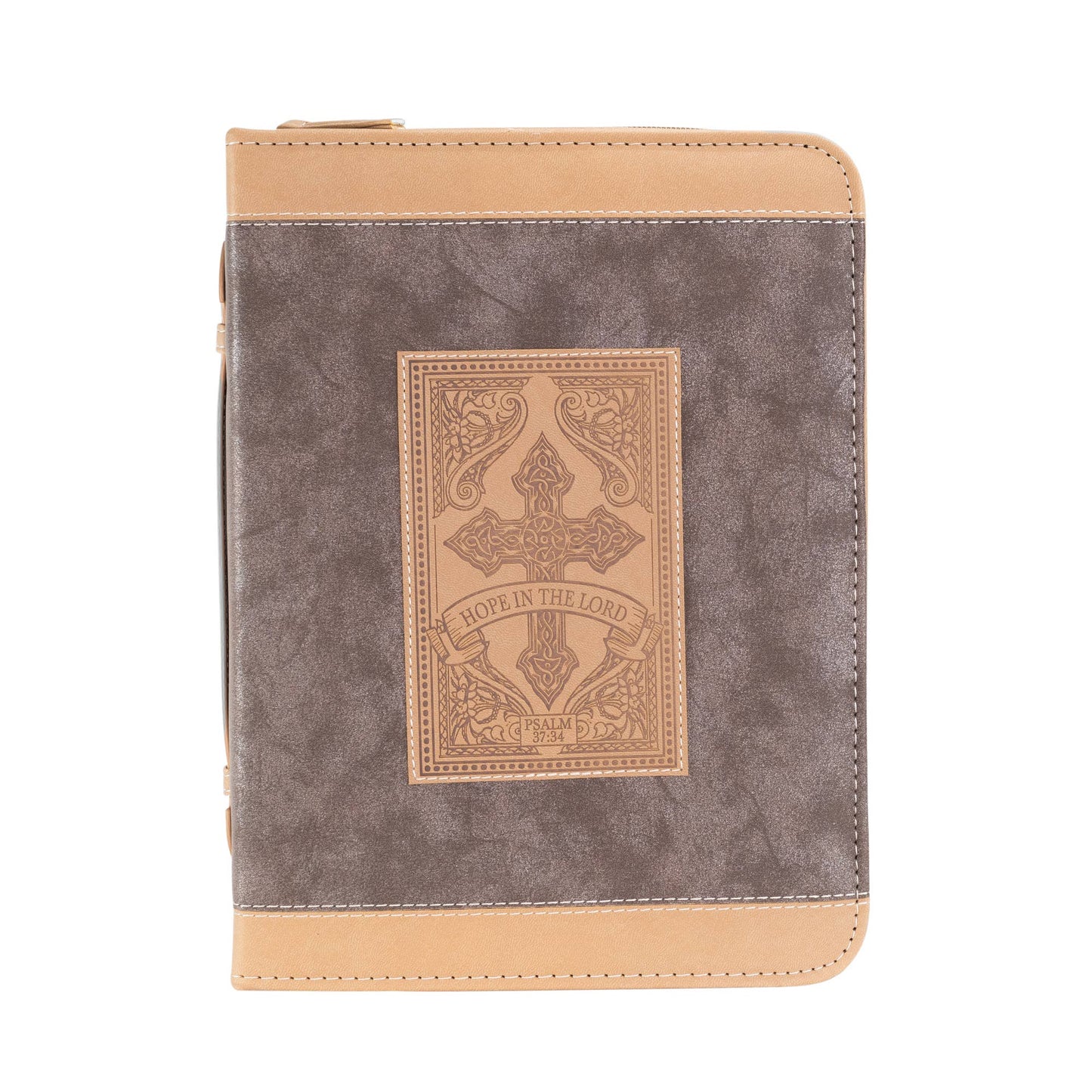 Divine Details: Bible Cover - Brown Cross Hope in the Lord