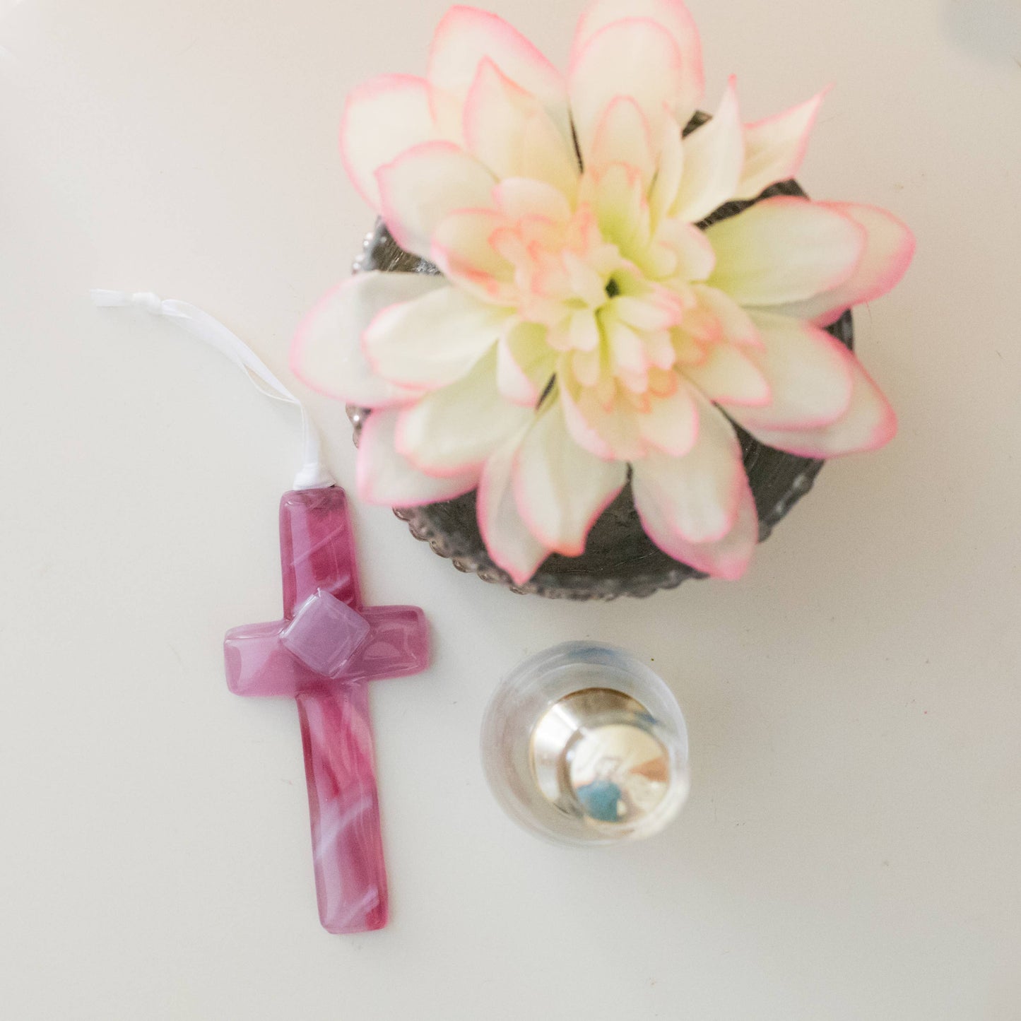 Sister Gift USA Handmade Glass Cross Christian