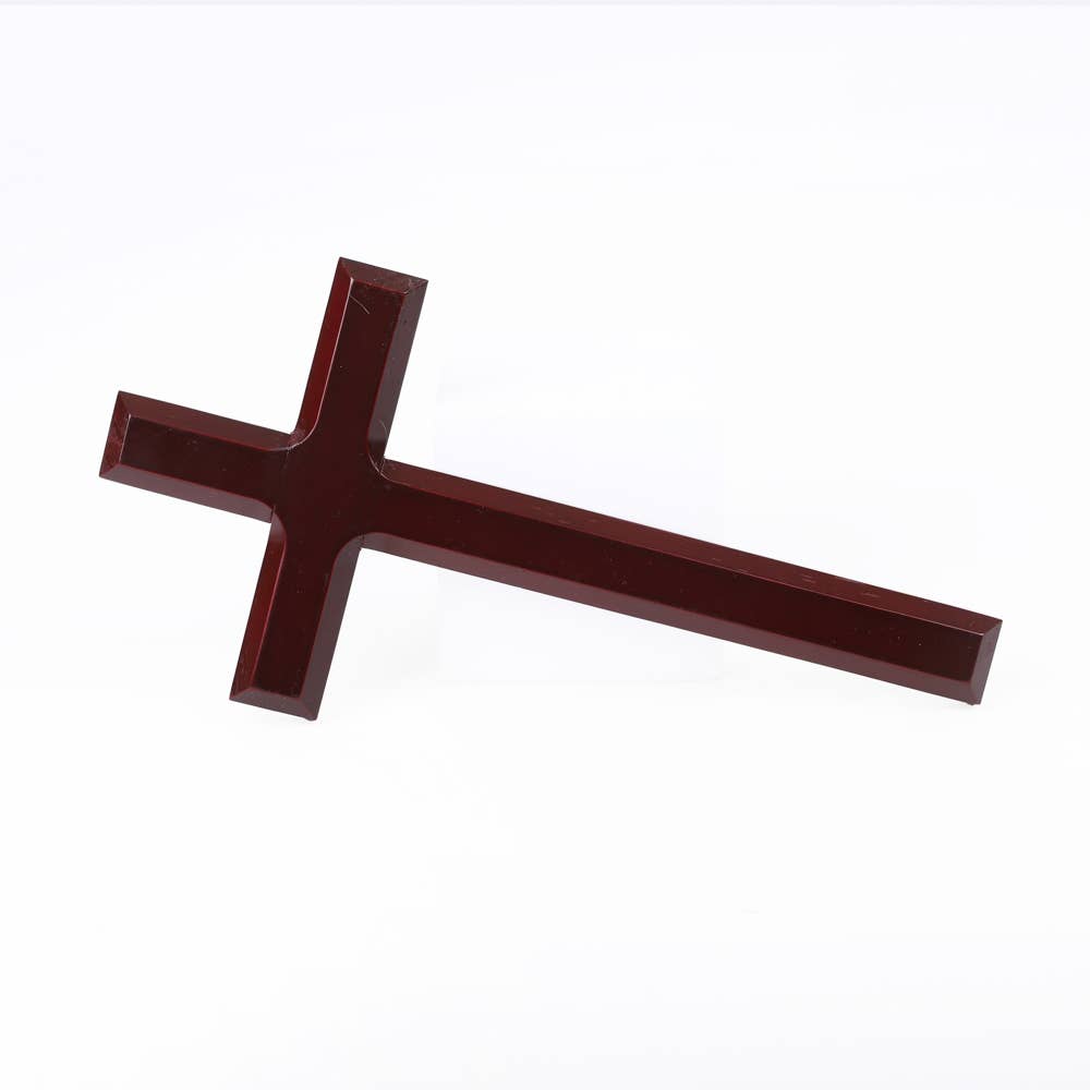 Wall Cross 10" Pine, Cherry Finish