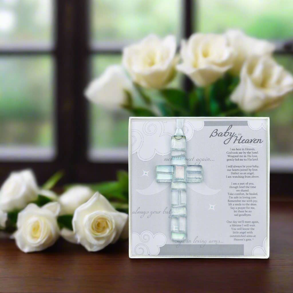 Baby In Heaven: Infant Memorial Clear Mosaic Cross