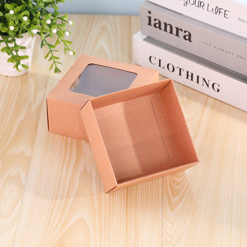 Kraft white transparent window 2 part Gift Box