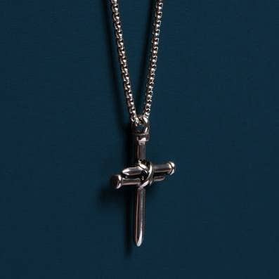 Stainless Steel Nail Cross Necklace for Men