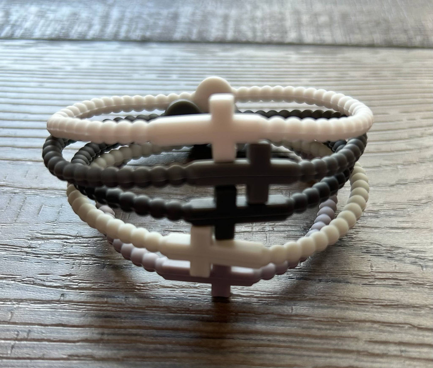 Silicone Cross Bracelet Set of 5