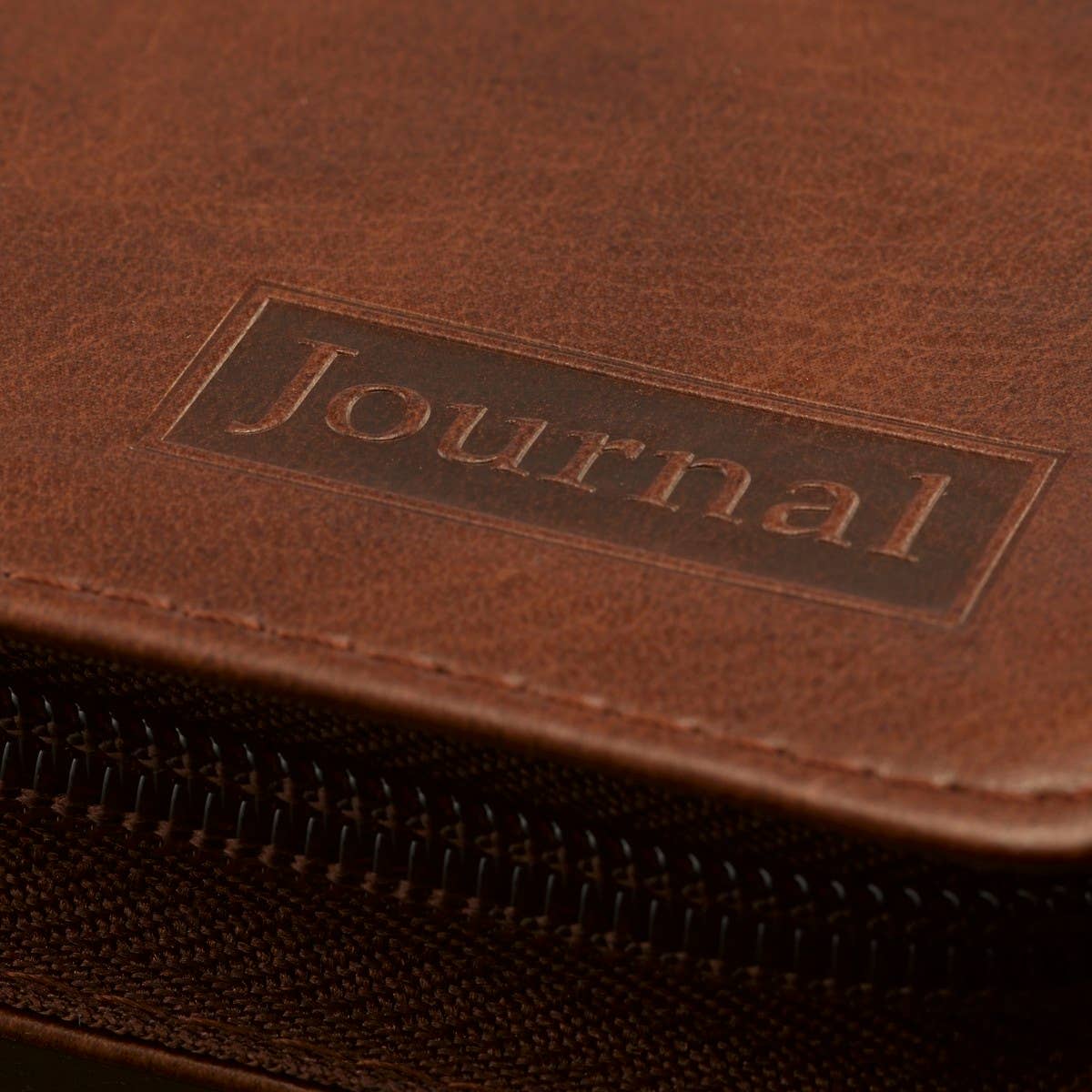 Strong and Courageous Zippered Classic LuxLeather Journal -
