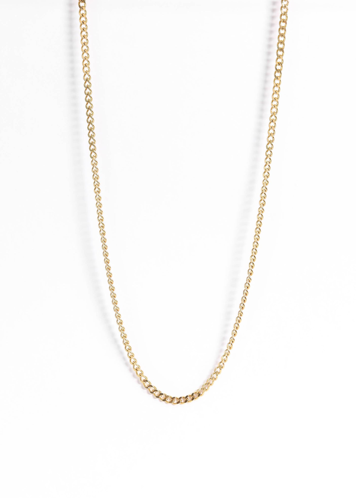 Stainless Steel Gold Curb Chain Necklace
