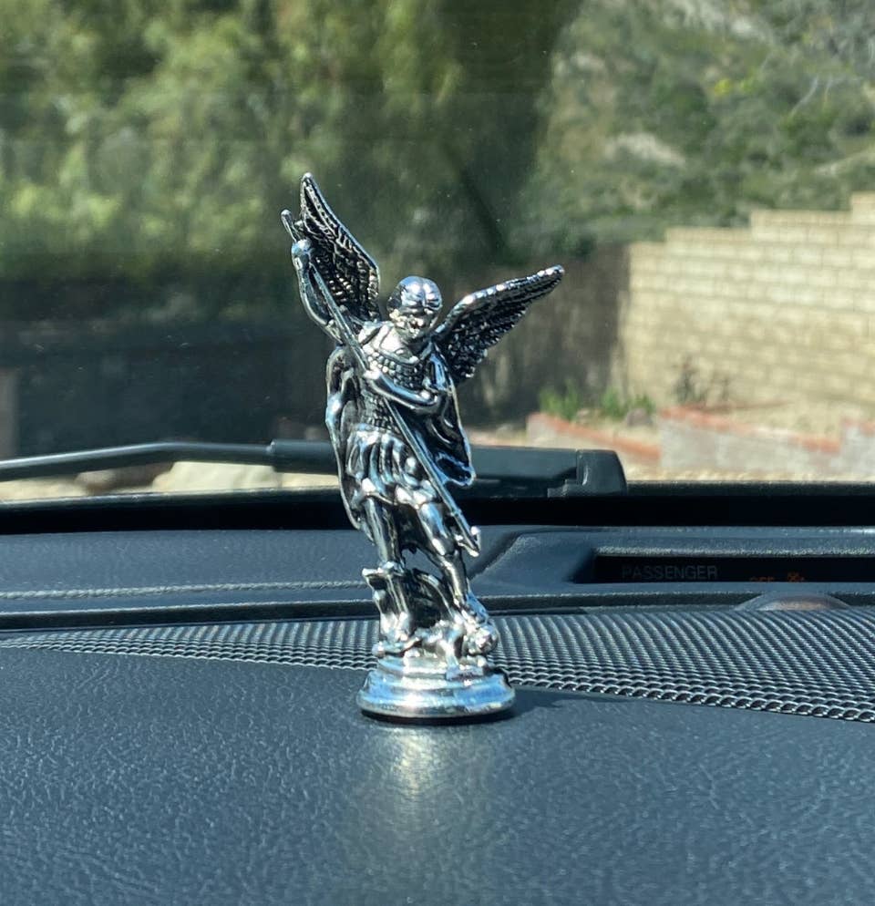 St Michael Dashboard Statuette 3″ Chrome