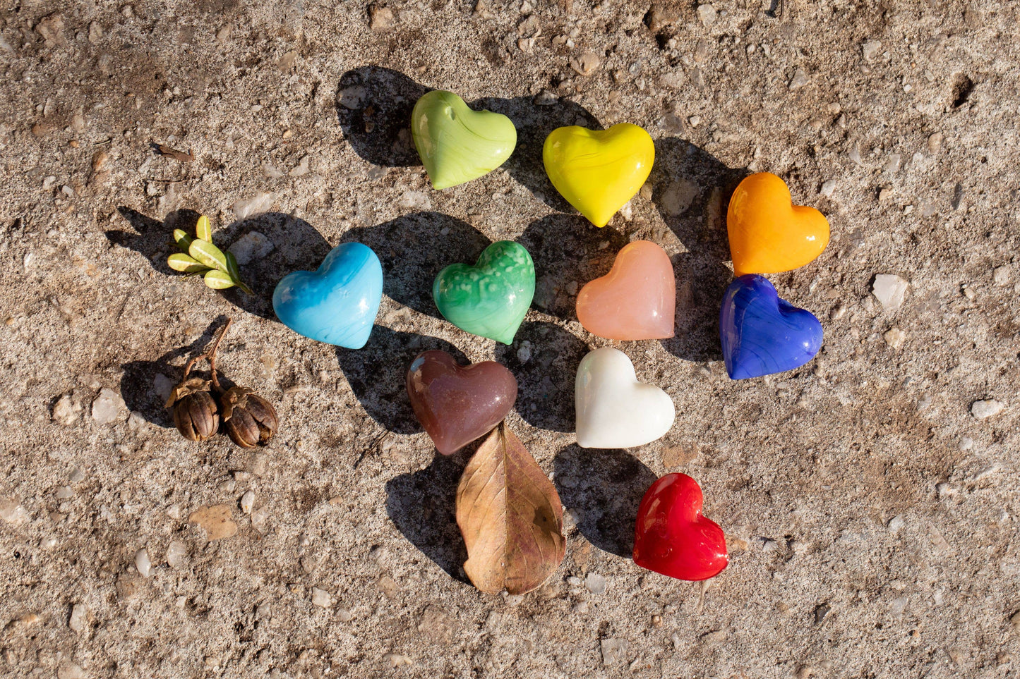 Glass Pocket Hearts - Choose From Three Color Schemes