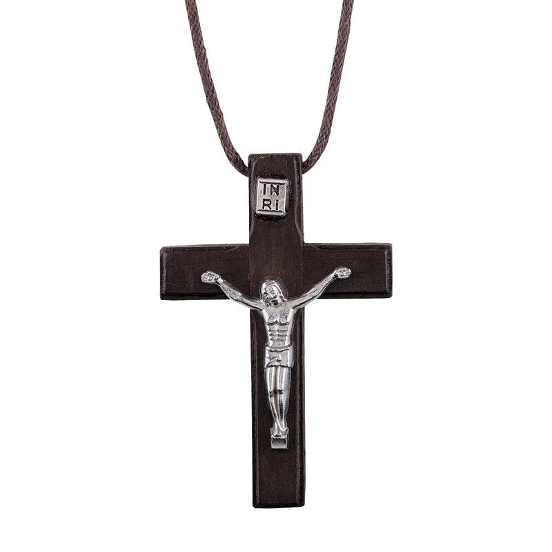 Dark Brown Crucifix Pendant