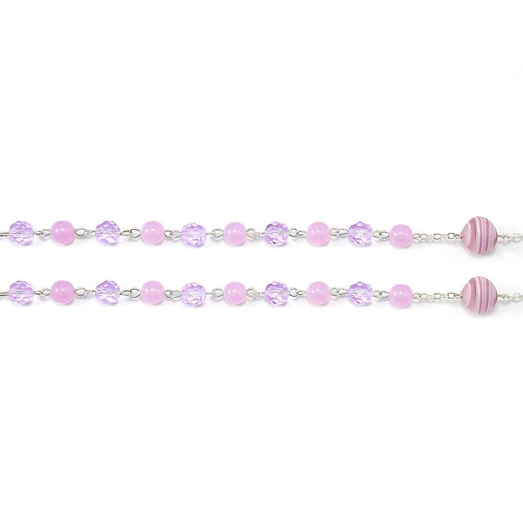Madonna Roses & Lilac Murano Rosary
