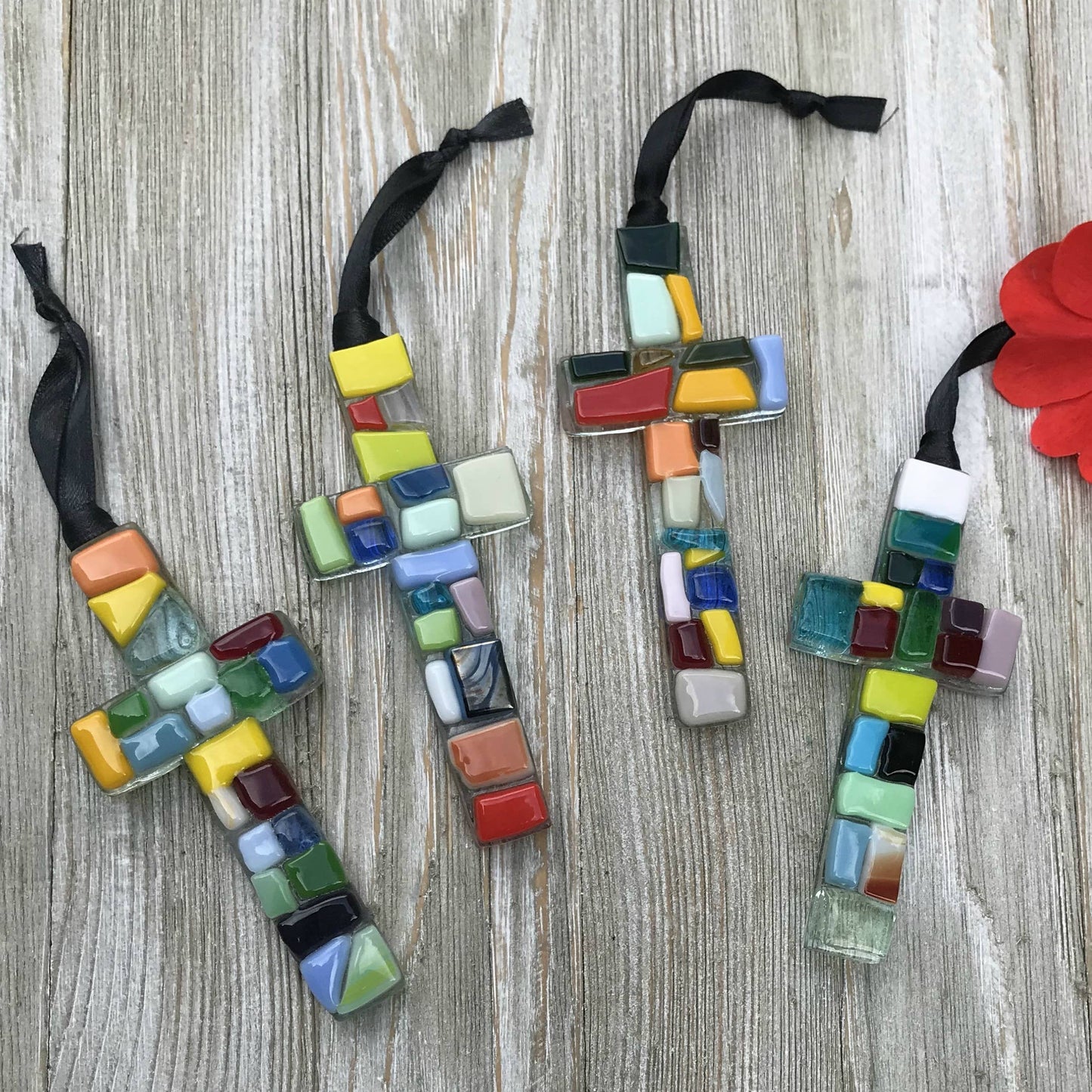Baptized Cross for Child or Adult: USA Handmade Glass 4461