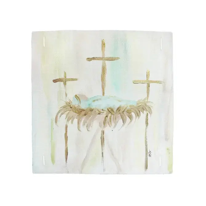 BRIDGETT'S BABY JESUS & CROSSES PILLOW