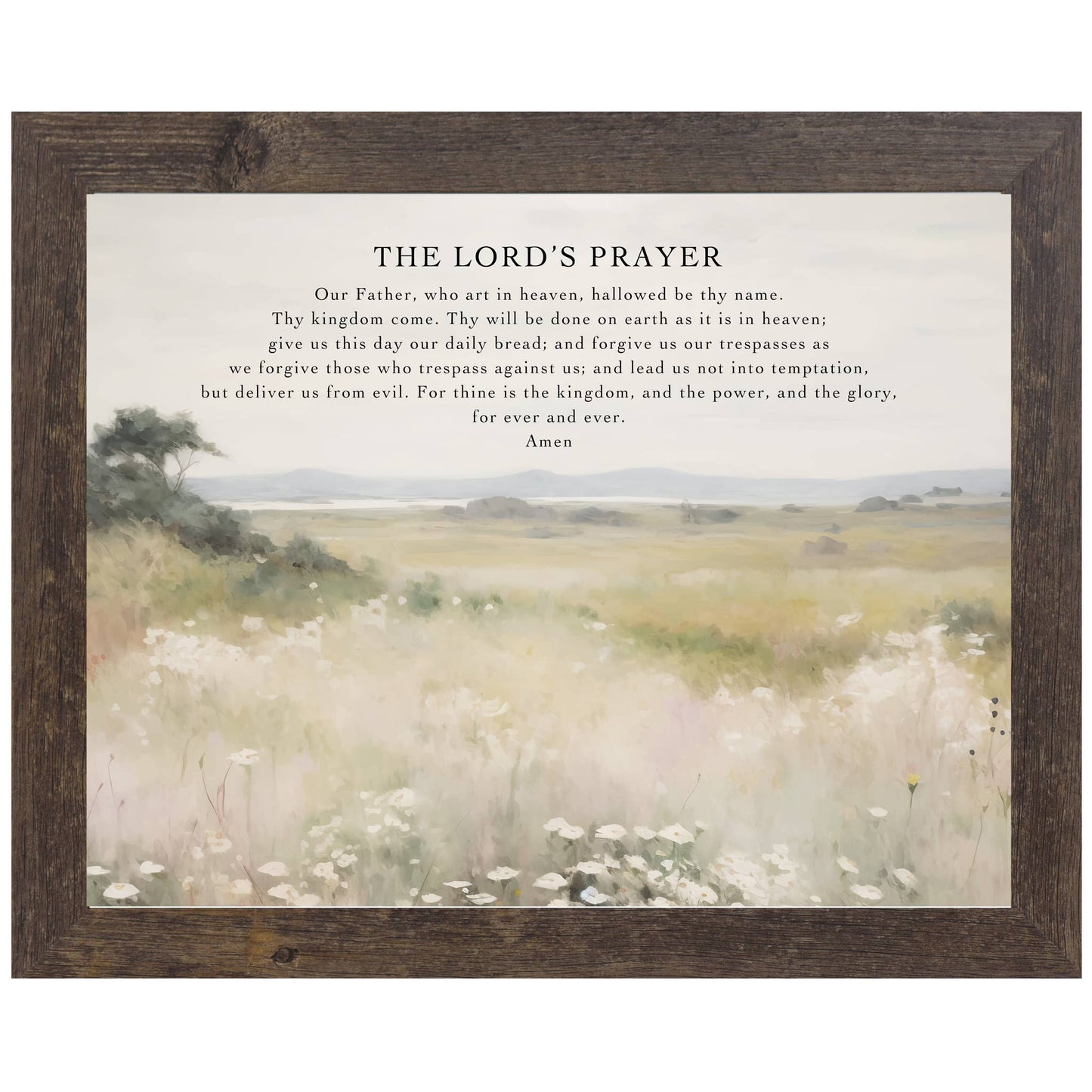 The Lord's Prayer Framed Christian Art Sign