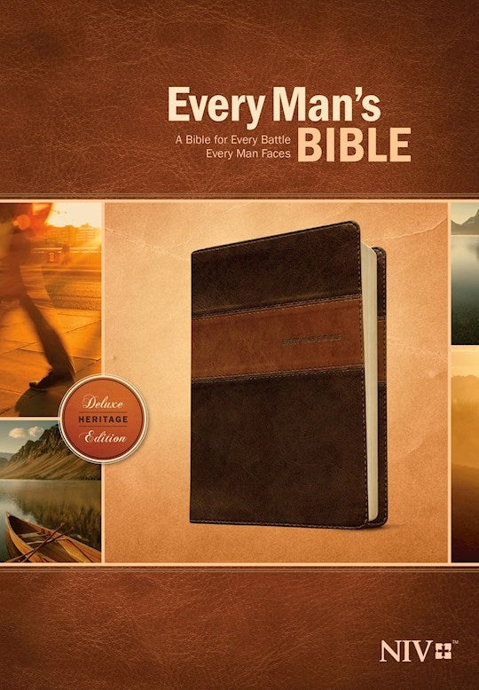 NIV Every Man's Bible-Deluxe Heritage Edition-Brown/Tan Tutone