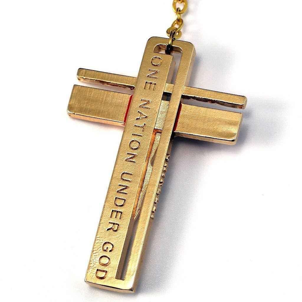 The USA Rosary in Gold Finish with 50 States Beads