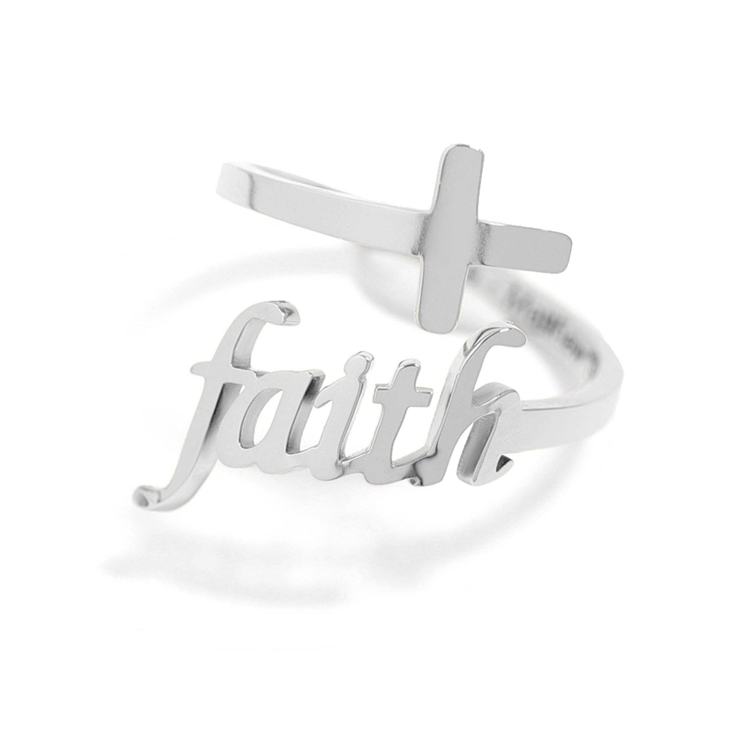 18K Gold PVD Adjustable "Faith" Ring